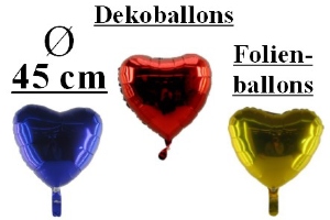 Herzluftballons aus Folie inklusive Helium