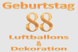 Partydekoration und Luftballons zum 88. Geburtstag