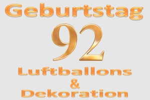 Partydekoration und Luftballons zum 92. Geburtstag