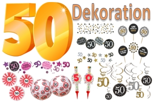 Set Partyset zum 50sten 50 44 tlg Geburtstag Dekopaket Partypaket Dekoration 