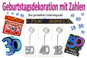 Geburtstag Dekoration "Zahlen"