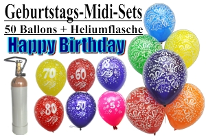 Ballons Helium Sets Midi Geburtstag