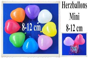 Herzluftballons 8-12 cm - Hochzeitsdekoration