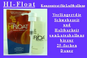 Hi-Float - verlängert Schwebezeit von Luftballons aus Latex