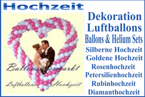 Zur Hochzeit, Luftballons, Hochzeitsballons, Hochzeitsdekoration, Hochzeitsdeko-Artikel