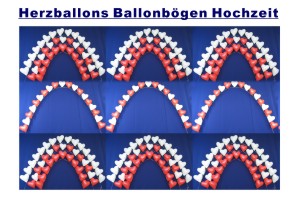 Dekoration Hochzeit mit Herzluftballons + Helium, Ballonbögen