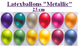 Luftballons, Rundform, 25 cm, Metallic