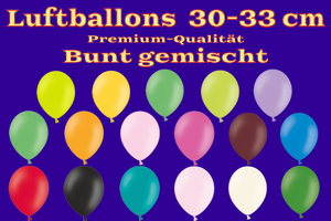 HEKU Luftballons Bunt Gemischt – 50 Stück, Ca. 22 Cm Durchmesser
