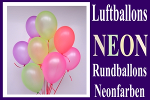 Luftballons, Rundform, 20 cm + 30 cm, Neonfarben