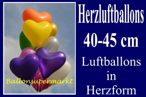 Herzluftballons 40 cm Farbauswahl - Luftballons zur Hochzeit