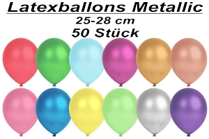 Luftballons Metallic, 25-28 cm - 50 Stück Beutel