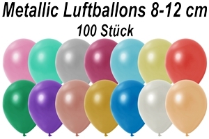 Luftballons Metallic, 8-12 cm, 5", 100 Stück