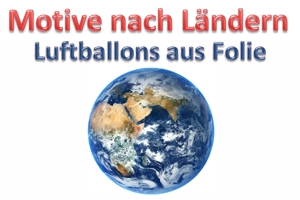 Folienballons mit Motiven nach Ländern