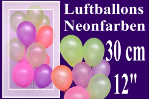 Luftballons Neonfarben, 30 cm