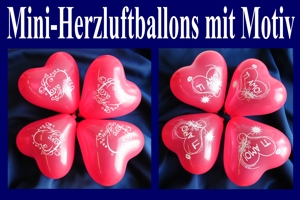 Mini-Herzluftballons mit Motiv