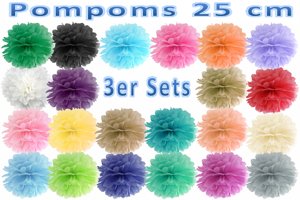 Pompoms 25 cm, 3er Sets