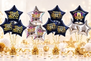 Silvester Bouquets und Ballons mit Helium