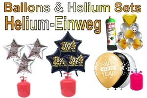 Silvester Dekoration Luftballons und Helium-Einwegbehälter