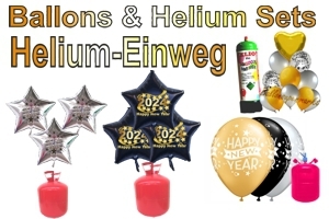 Silvester Dekoration Luftballons und Helium-Einwegbehälter