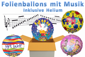 Luftballons aus Folien, Singende Ballons, inklusive Helium-Ballongas