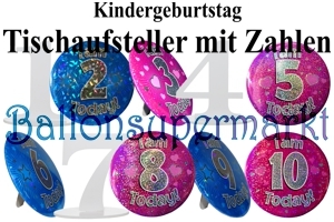 Kindergeburtstag Tischaufsteller mit Zahlen