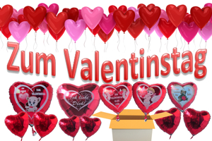 Valentin, Valentinstag: Dekoration, Luftballons, Liebesgrüße, Herzliches