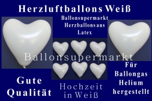 Herzluftballons Weiß