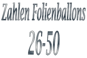 Folienballons Zahlen 26-50