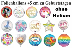 Geburtstag 45 cm Folienballons Allgemein (ohne Helium)