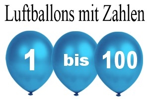 Luftballons mit Zahlen 1-100