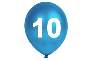 Luftballons Geburtstagszahl 10