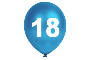 Luftballons Zahl 18