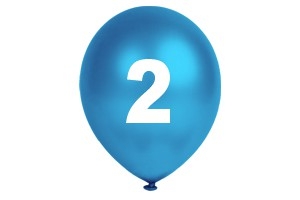 Luftballons Zahl 2