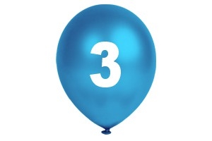 Luftballons Geburtstagszahl 3