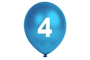Luftballons Zahl 4