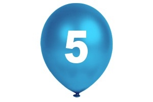Luftballons Zahl 5