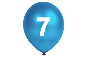 Luftballons Zahl 7