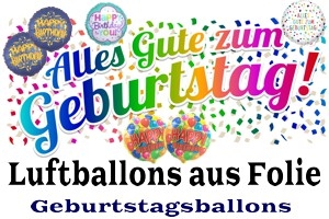 Glückwünsche zum Geburtstag mit Luftballons aus Folie