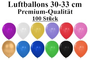 Luftballons 30-33 cm - Latexballons in Premium-Qualität - 100 Stück Beutel