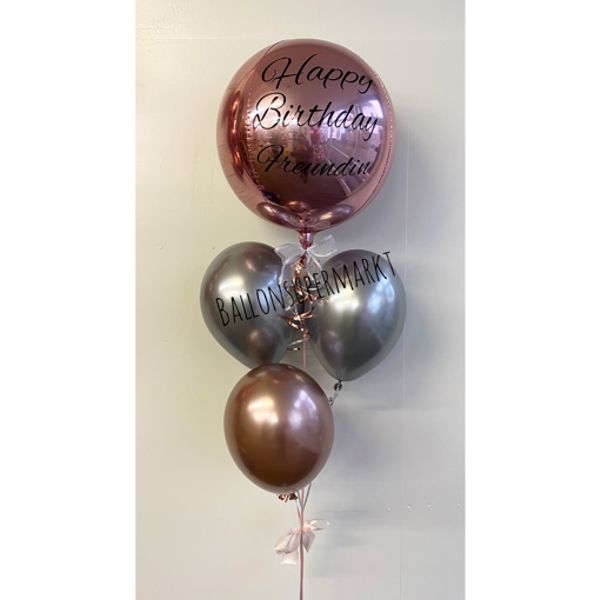 Orbz Luftballon mit  individueller Beschriftung und 3 Latexballons 30 cm