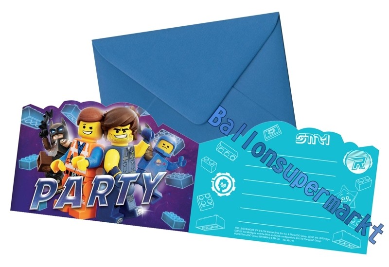 Einladungskarten inkl Umschläge Lego Batman 8er Pack