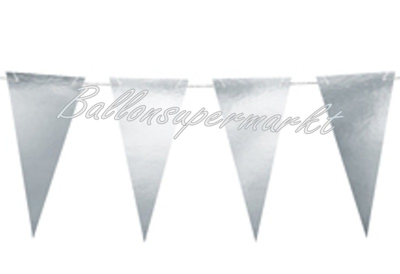 Partybanner Flaggen Und Girlanden Wimpelkette Silber L 10 M Silberne Hochzeit Girlande Party Fest Feier Jubilaum Feste Besondere Anlasse 