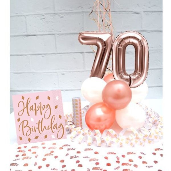 Florsol Wimpelkette „70“ – 4 M Lang, Pink-Silber-Schwarz, Glitzer-Deko Für 70. Geburtstag
