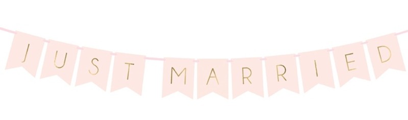 Just Married Hochzeit Feier Party Girlande Banner Deko Vintage Look