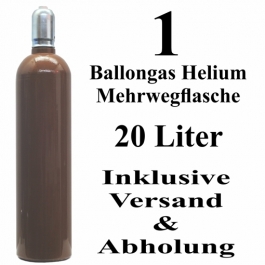 1 Ballongas Helium 20 Liter Mehrwegflasche