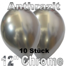 Luftballons in Chrome Anthrazit 30 cm, 10 Stück