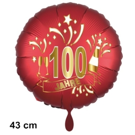 Luftballon aus Folie zum 100. Jahrestag und Jubiläum, 43 cm, rot