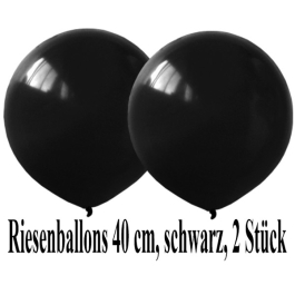 Luftballons 40 cm, Schwarz, 2 Stück