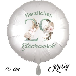 Großer Luftballon zum 29. Geburtstag, Herzlichen Glückwunsch - Boho