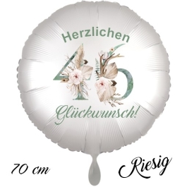 Großer Luftballon zum 46. Geburtstag, Herzlichen Glückwunsch - Boho